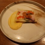 313866377 - 自家製ツナと宮古野菜のテリーヌ サフラン風味のアイヨリとともに