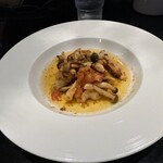 月Cafe - 海老ときのこのガーリックソテイ@¥1200