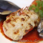 リストランテ ケン ヴェンティ クワトロ - オマール海老テールのレンコングラティナーレ　ムール貝を添えて。