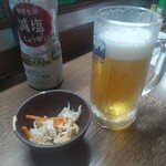 味の蔵どんつく - 生ビールとお通し