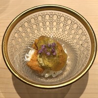 鮨 楽味 - 毛蟹と馬糞雲丹　お酢のジュレ