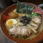 分田上 - ラーメン大盛り+チャーシュー+味玉