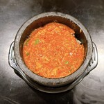 岡山辛麺 つるっと亀  - 石焼きご飯スープがけ
