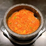 岡山辛麺 つるっと亀  - 石焼きご飯スープがけ