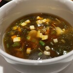 313968226 - スープ　海鮮と干し貝柱 瀬戸内海苔のサンラータン