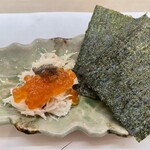 酒の和 幸多 - オプションの海苔巻き。海苔の味が濃い！