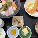 ひむか食堂 - 料理写真:海鮮丼とエビフライ(1,100円)