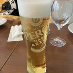トラットリア・築地パラディーゾ - イタリア産の生ビール　軽くて飲みやすい