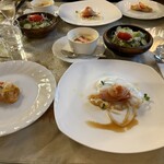 ペンション お山のえんどう - 1泊目のメイン前のお料理