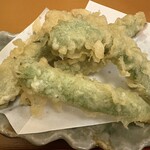 上州地粉うどん まつもと - 特大インゲン天ぷら