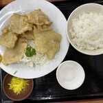 赤丸食堂 - 豚天＋中ライス