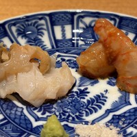 築地青空三代目 丸の内 - 鳥貝？、ボタンエビ