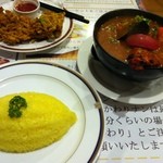 ビンディカ - スープカレーセット￥1200+チキンパコダ2p\400=1600(税別)
