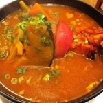 ビンディカ - タンドリーチキンスープカレー　別角度