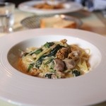 ゴッチャポント - 鶏もも肉とほうれん草のクリームソース スパゲッティ くるみと一緒に☆