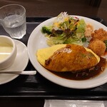 洋食家ロンシャン - カニコロ付きとろとろオムライス
