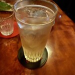 粥茶屋 写楽 - エルダーフラワーのソーダ割り、爽やか！