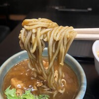 日本橋 やぶ久 - カレー南蛮の蕎麦アップ