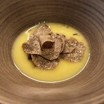 イタリアン オット - フォアグラのポワレ　コーンスープ　サマートリュフ