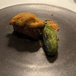 イタリアン オット - 白茄子のフリット雲丹添え