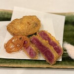 築地 いま津 - 牛カツとカニクリームコロッケ