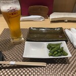 鶏割烹 まことや - 付き出しの枝豆