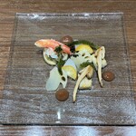 西洋風料理 熱海 KOUWA - 【前菜①】カニ･イカ･松茸の前菜