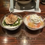 野口太郎 - 抹茶かカルピスピーチのかき氷