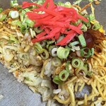 お好み焼 ひらの - そばライス断面