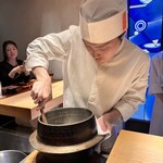 初音鮨 - 羽釜のご飯