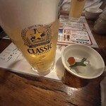 海味 はちきょう 本店 - サッポロクラシックとお通し