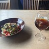 プラムキッチンアンドカフェ - 夏野菜と海老のスパゲッティ　アイスコーヒー