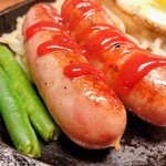 ステーキのくいしんぼ - ウィンナーとインゲン