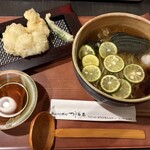 つる亀庵 - 鱧天付きすだち蕎麦