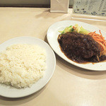 洋食 おなじみ - タイムランチのミンチカツとライス