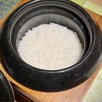 割烹まさご - 釜炊きご飯　特別栽培米　銀河のしずく。岩手県のブランド米です。つやつやです