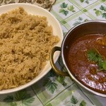 ラヒ パンジャービー･キッチン - ラヒ パンジャービー・キッチン(マトン・トリッパー、ブラウンライス※大盛)