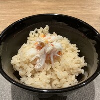 鉄板焼 美安 川崎 - カニの炊き込みご飯