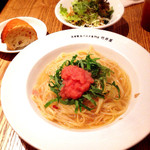 自家製生パスタ 自家製ソーセージ竹井屋 - たらこと青じその和風パスタ