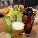 一心 - ・生シャインマスカットサワー(税込1,738円)×2
                                ・生巨峰サワー(税込1,408円)
                                ・ノンアルコールビール(税込473円)
                                さすがフルーツ屋さんの直営店のサワー！
                                パキッと弾けるぶどうたち！