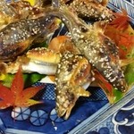 比良山荘 - 子持ち落鮎塩焼き