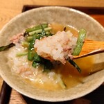 特選髙坂鶏 克つ鳥 - 鶏出汁を掛けて鶏茶漬けに