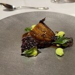 314291534 - 鮑の赤ワイン煮込み　枝豆の香り