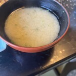 万助楼 - アオサの味噌汁は、とろんとした田舎味噌で美味し‼︎