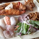 湯の児 海と夕やけ - 海老フライおかわり2