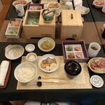 陶泉 御所坊 - 朝食。美味しく、ご飯を皆おかわりした