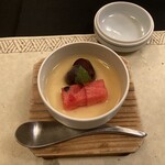 陶泉 御所坊 - 薄味な和風プリン。お腹一杯