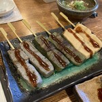 鳥せい - 生田楽 最高！左からゴマ、ヨモギ、粟