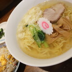 市々ラーメン - 塩ラーメン ミニ炒飯セット