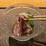 まとい 銀座 - さっぱりした味わい、長芋がそうめんみたい、お肉の味わいもかなり良かった